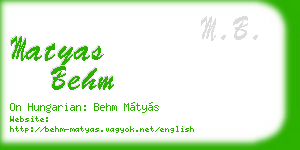 matyas behm business card